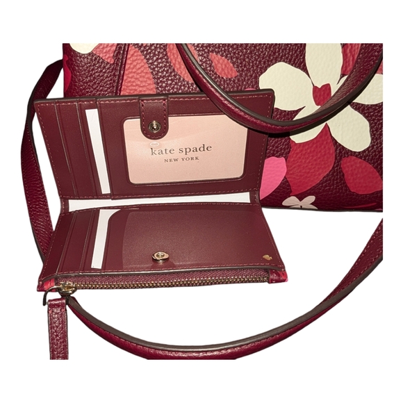 NWT ♠️ Kate Spade - beautiful Medium Satchel and wallet set  multi color floral - Picture 5 of 9
